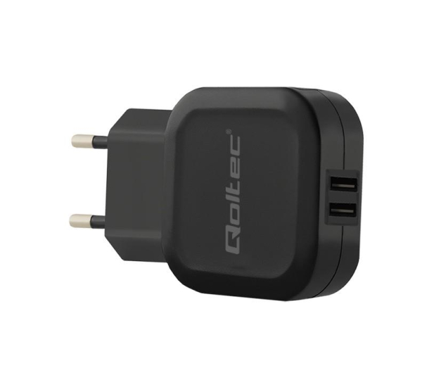 QOLTEC Ładowarka sieciowa 12W | 5V | 2.4A | 2xUSB 50185 - 385362 - zdjęcie
